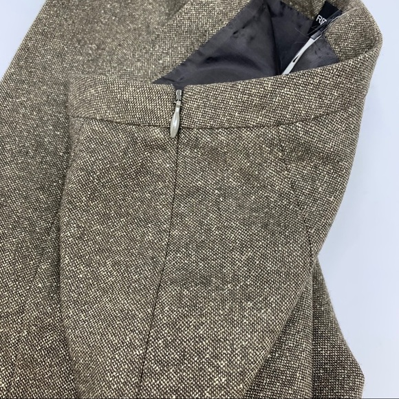 Rena Lange Brown Tweed Pleated Hem Pencil Skirt - Picture 5 of 8